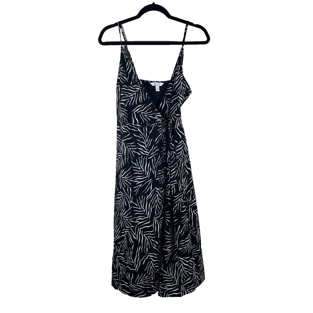 Nine West Sleeveless Size Small True Wrap Dress Black and White Career Work